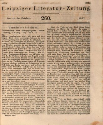 Leipziger Literaturzeitung Freitag 12. Oktober 1827