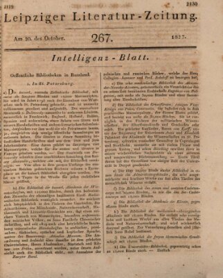 Leipziger Literaturzeitung Samstag 20. Oktober 1827