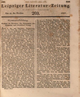 Leipziger Literaturzeitung Dienstag 23. Oktober 1827