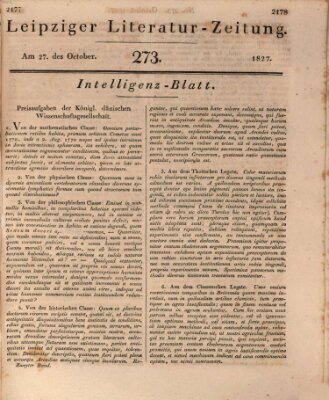 Leipziger Literaturzeitung Samstag 27. Oktober 1827