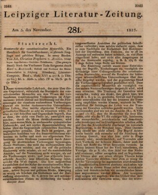 Leipziger Literaturzeitung Montag 5. November 1827