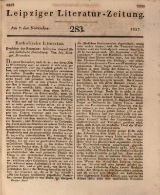 Leipziger Literaturzeitung Mittwoch 7. November 1827