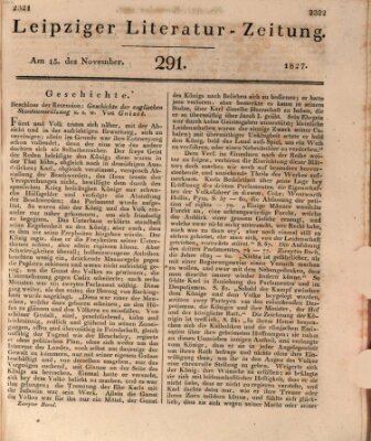 Leipziger Literaturzeitung Donnerstag 15. November 1827