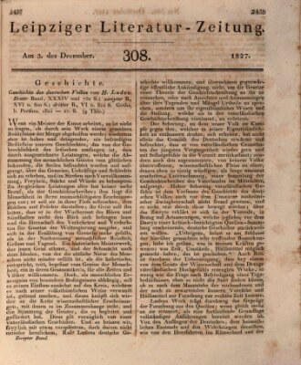 Leipziger Literaturzeitung Montag 3. Dezember 1827