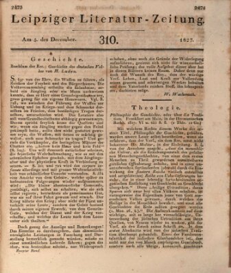 Leipziger Literaturzeitung Mittwoch 5. Dezember 1827