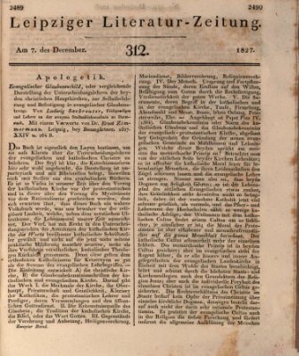 Leipziger Literaturzeitung Freitag 7. Dezember 1827