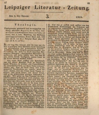 Leipziger Literaturzeitung Donnerstag 3. Januar 1828