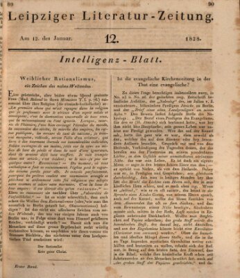 Leipziger Literaturzeitung Samstag 12. Januar 1828