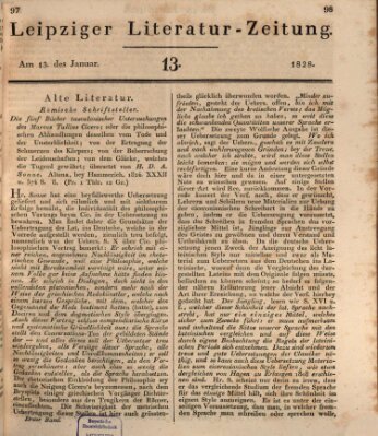 Leipziger Literaturzeitung Sonntag 13. Januar 1828