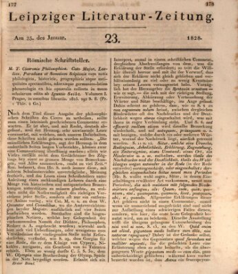 Leipziger Literaturzeitung Freitag 25. Januar 1828