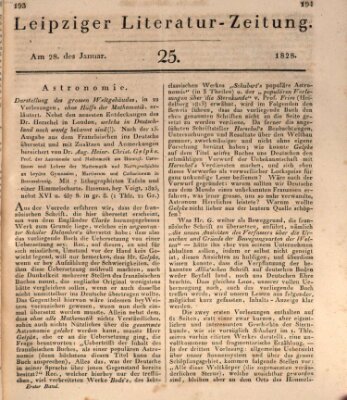 Leipziger Literaturzeitung Montag 28. Januar 1828