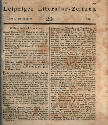 Leipziger Literaturzeitung Freitag 1. Februar 1828