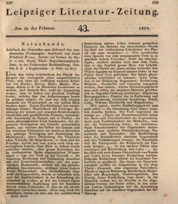 Leipziger Literaturzeitung Montag 18. Februar 1828