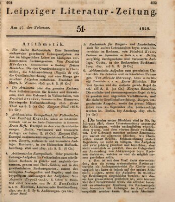 Leipziger Literaturzeitung Mittwoch 27. Februar 1828