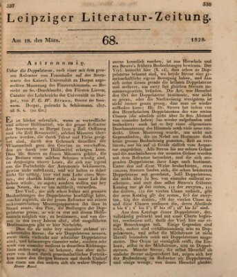 Leipziger Literaturzeitung Dienstag 18. März 1828