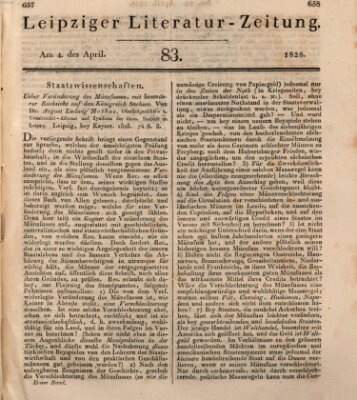 Leipziger Literaturzeitung Freitag 4. April 1828