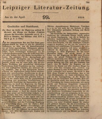 Leipziger Literaturzeitung Mittwoch 23. April 1828