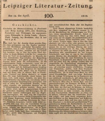 Leipziger Literaturzeitung Donnerstag 24. April 1828