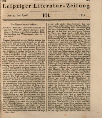 Leipziger Literaturzeitung Freitag 25. April 1828