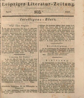 Leipziger Literaturzeitung Samstag 26. April 1828