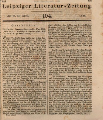 Leipziger Literaturzeitung Montag 28. April 1828