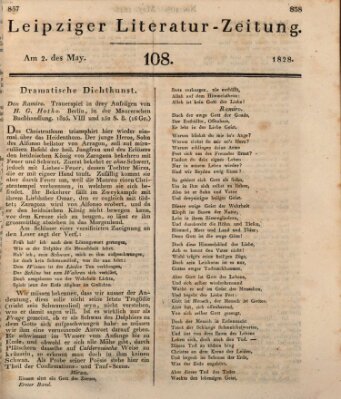 Leipziger Literaturzeitung Freitag 2. Mai 1828