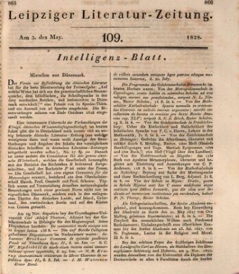 Leipziger Literaturzeitung Samstag 3. Mai 1828