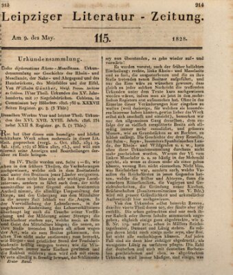 Leipziger Literaturzeitung Freitag 9. Mai 1828