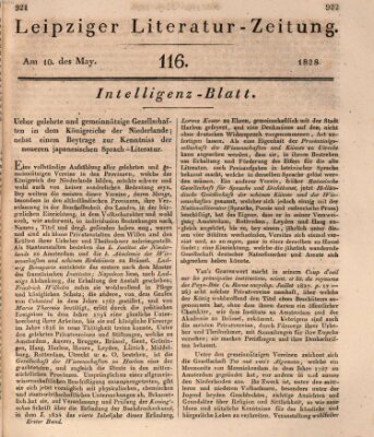 Leipziger Literaturzeitung Samstag 10. Mai 1828