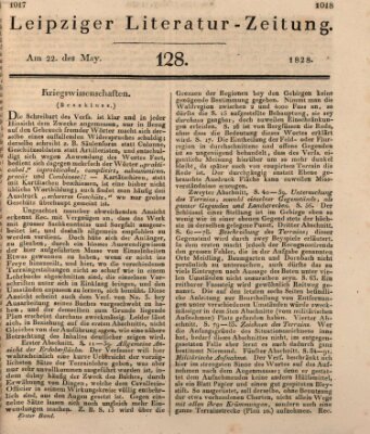 Leipziger Literaturzeitung Donnerstag 22. Mai 1828