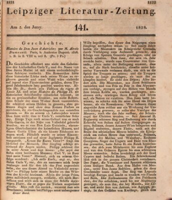 Leipziger Literaturzeitung Donnerstag 5. Juni 1828