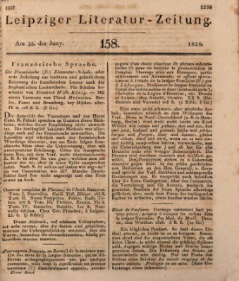 Leipziger Literaturzeitung Mittwoch 25. Juni 1828