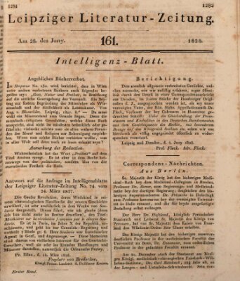 Leipziger Literaturzeitung Samstag 28. Juni 1828