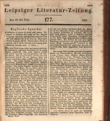 Leipziger Literaturzeitung Donnerstag 17. Juli 1828