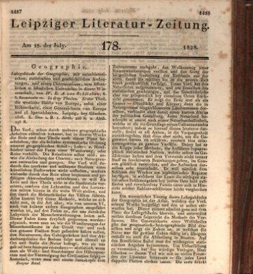 Leipziger Literaturzeitung Freitag 18. Juli 1828