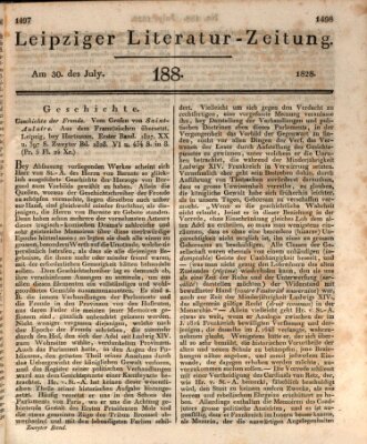 Leipziger Literaturzeitung Mittwoch 30. Juli 1828