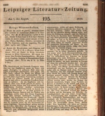 Leipziger Literaturzeitung Donnerstag 7. August 1828