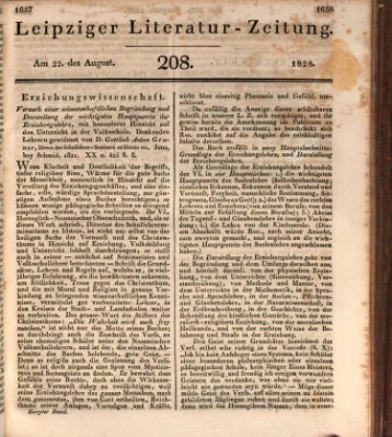 Leipziger Literaturzeitung Freitag 22. August 1828