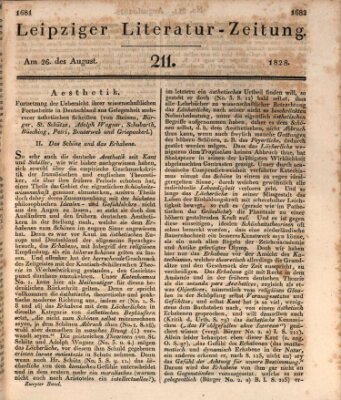 Leipziger Literaturzeitung Dienstag 26. August 1828