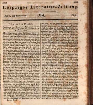 Leipziger Literaturzeitung Mittwoch 3. September 1828