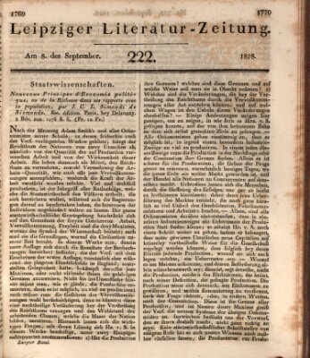 Leipziger Literaturzeitung Montag 8. September 1828