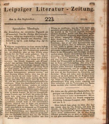 Leipziger Literaturzeitung Dienstag 9. September 1828