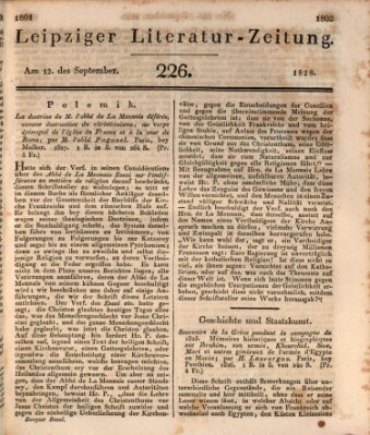 Leipziger Literaturzeitung Freitag 12. September 1828