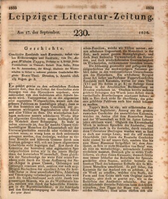 Leipziger Literaturzeitung Mittwoch 17. September 1828