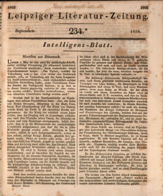 Leipziger Literaturzeitung Samstag 20. September 1828