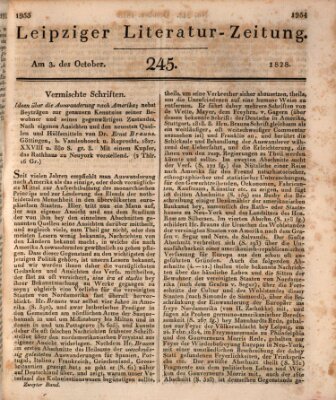 Leipziger Literaturzeitung Freitag 3. Oktober 1828