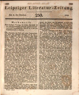 Leipziger Literaturzeitung Mittwoch 8. Oktober 1828