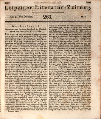 Leipziger Literaturzeitung Dienstag 21. Oktober 1828