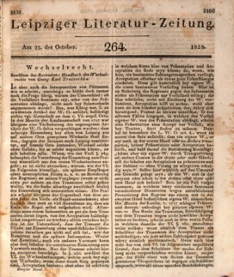 Leipziger Literaturzeitung Mittwoch 22. Oktober 1828