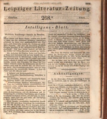 Leipziger Literaturzeitung Samstag 25. Oktober 1828